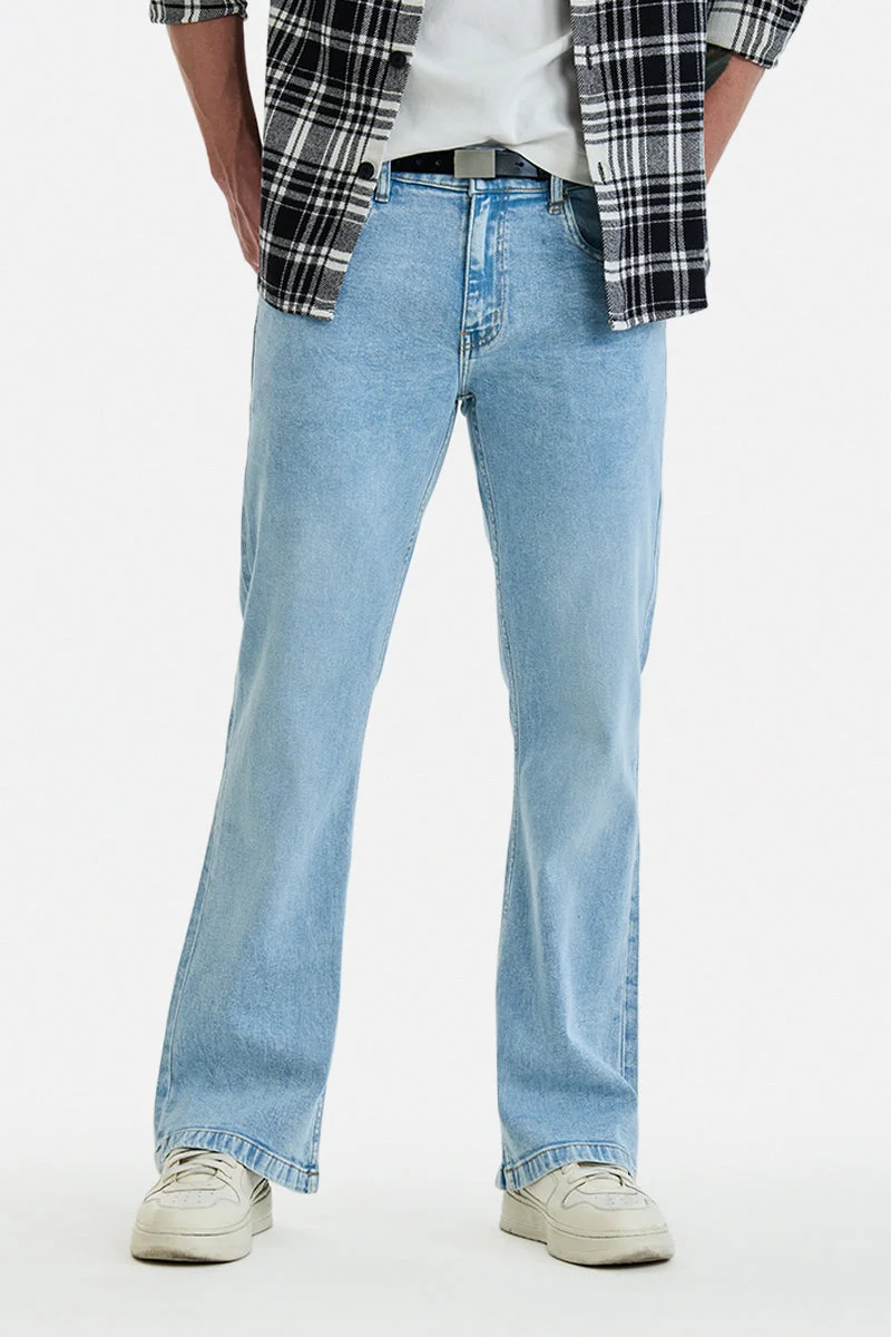 سنيتش Stretch Bootcut Washed Jeans